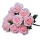 thumbnail image 2 of Ramo de flores de rosas artificiales de 11 cabezas, ramo de rosas falsas de tela de seda para banquete de boda nupcial, rosa claro Advancent HA6516-01B, 2 of 6
