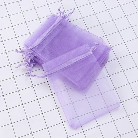 HEALEEP 100Pcs Valentine Goodie Bags for Children in Violet with Round Top