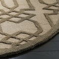 thumbnail image 3 of SAFAVIEH Bella Janis Geometric Striped Wool Area Rug, Sand/Brown, 5' x 5' Round, 3 of 6