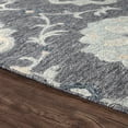 thumbnail image 2 of LR Home Wade 2' x 3' Dark Gray/Blue Floral Wool Indoor Area Rug, 2 of 6