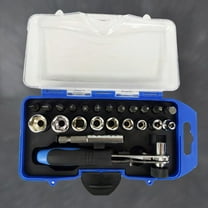 HEALEEP 23Pcs Ratchet Manual Wrench Socket Screwdriver Combination Mechanics Tool Kits