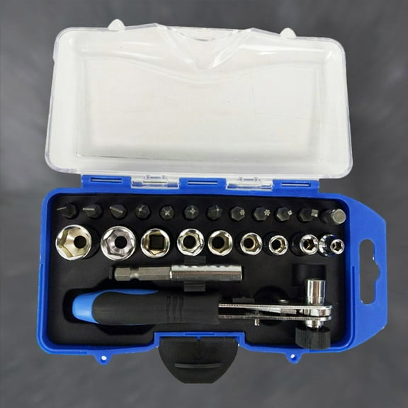 HEALEEP 23Pcs Ratchet Manual Wrench Socket Screwdriver Combination Mechanics Tool Kits