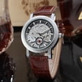 thumbnail image 2 of Reloj de pulsera automático WINNER con correa de piel sintética hueca (negro y marrón), 2 of 2