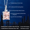 thumbnail image 2 of Gem Stone King 925 Sterling Silver Peach Nano Morganite Pendant Necklace for Women | 2.03 Cttw | Gemstone October Birthstone | Emerald Cut 9X7MM | With 18 inch Silver Chain, 2 of 5