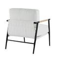 thumbnail image 4 of 27.56 Inch Modern Accent Chair with Plush Cushions, Minimalist Metal Frame and Wooden Armrests for Living Room, Bedroom or Office Seating, White, 4 of 8