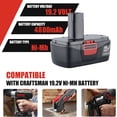 thumbnail image 2 of 4Pcs Upgraded 4800mAh C3 Replace for Craftsmen 19.2V Ni-MH Battery Compatible with 19.2V Battery 315.115410 315.11485 130279005 1323903 120235021 11375 11376 Cordless Power Tools, 2 of 5