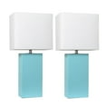 thumbnail image 1 of Elegant Designs 2 Pack Modern Leather Table Lamps with White Fabric Shades, 1 of 3