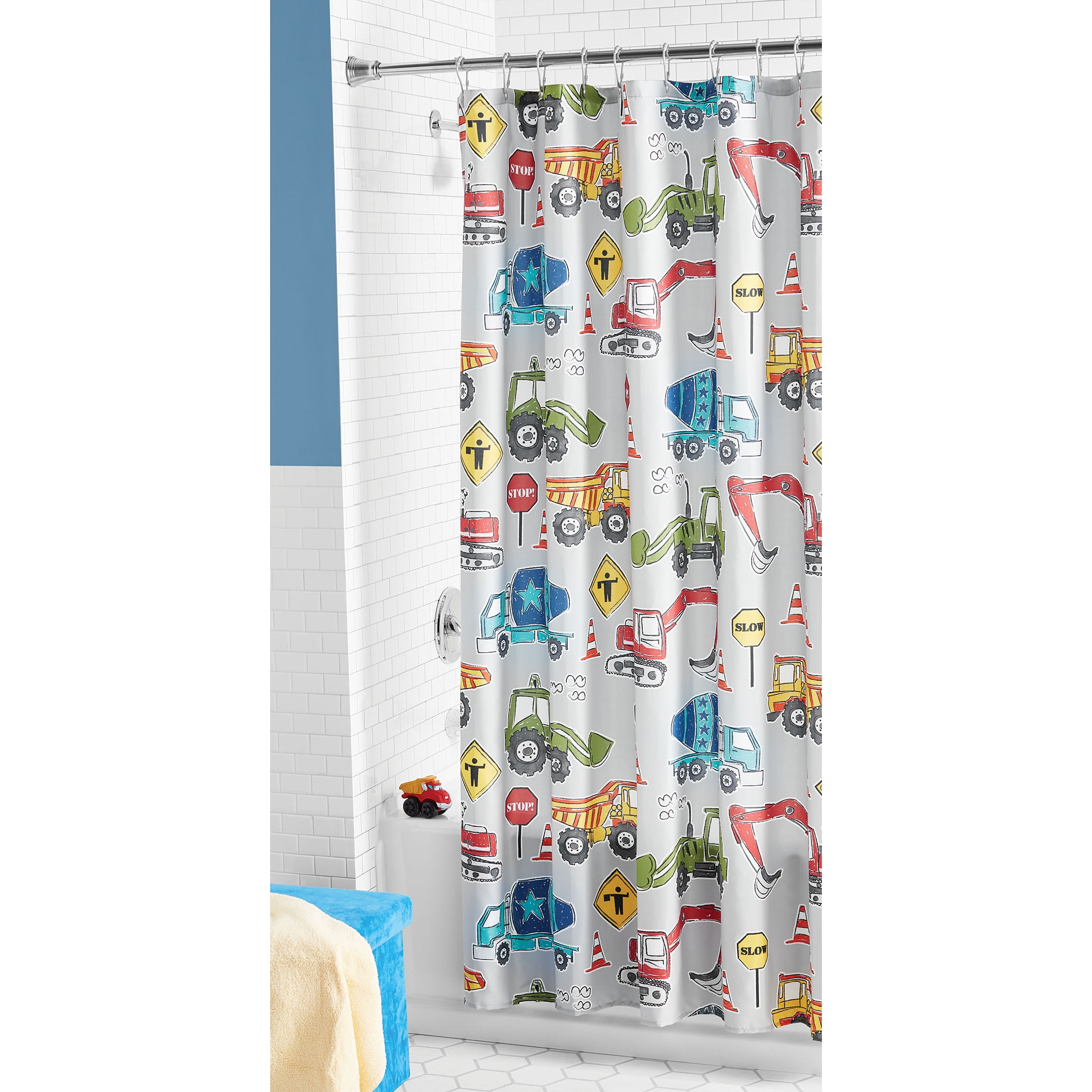 Construction Fabric Shower Curtain By, Ikea Kids Shower Curtain