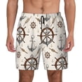 thumbnail image 2 of Goofa Anchor with Rope Printed Men's Swim Trunks Board Shorts Quick Dry Mens Swimming Trunks with Compression Liner,Breathable Fit Hawaii Beach Shorts-Large, 2 of 9