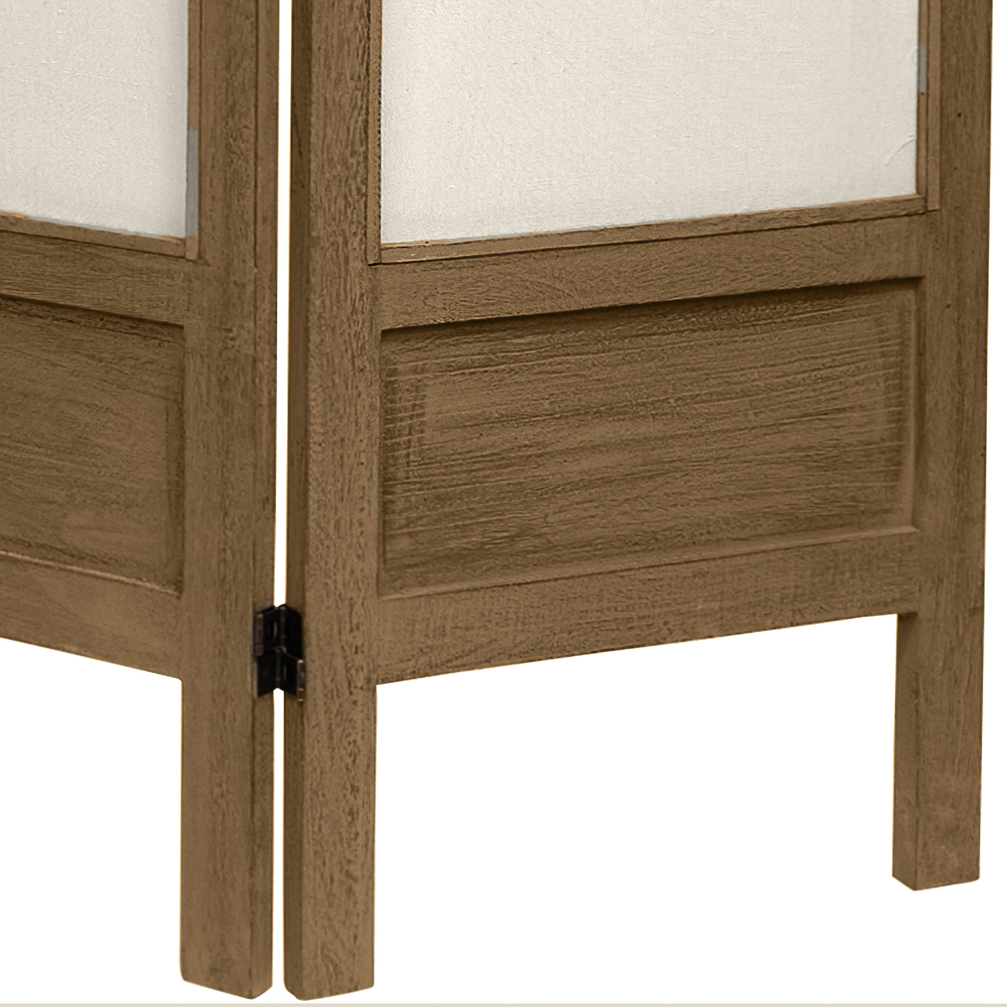 Oriental Furniture 5 1/2 ft. Tall Solid Frame Fabric Room Divider, burnt grey color, 6 panel