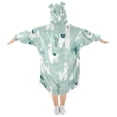 thumbnail image 2 of Wearable Blanket with Sleeves and Pocket Oversized Hooded Sweatshirt 3-14 YR Cute Cartoon Llama Pattern S, 2 of 7