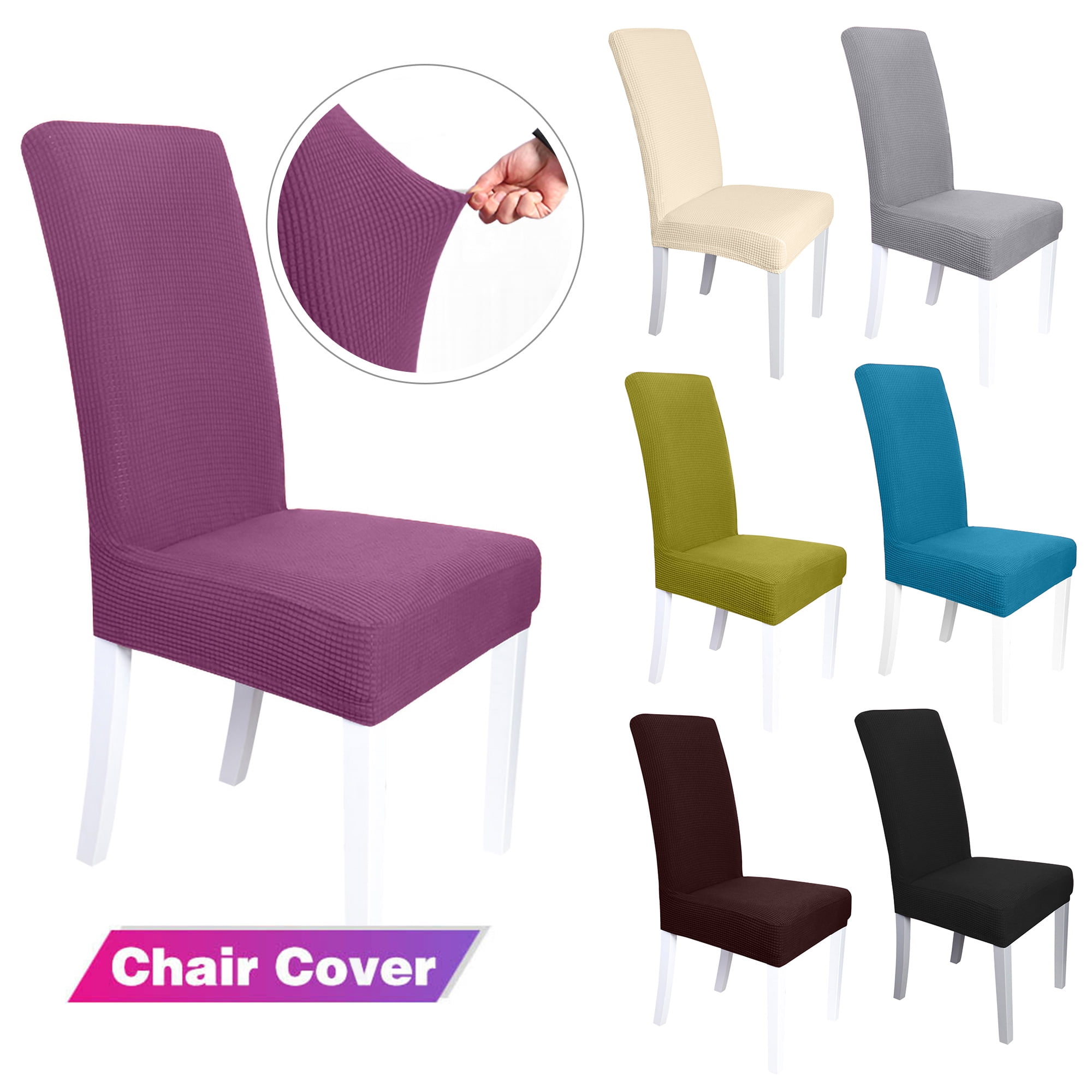 1/2/4/6 Wedding Banquet Chair Covers Spandex Stretch Seat Slipcovers Dining  # 