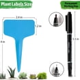 thumbnail image 2 of HOMEIORA Plant Labels Tags 100Pcs T-Type Plant Markers Plastic Garden Labels Tags for Outdoor Garden Waterproof Plant Label Identification Stakes with Permanent Marking Pen, 5 Colors, 2 of 6