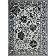 Ladole Rugs Inspiration Collection Innovative Floral Contemporary Style Soft Polypropylene Area Rug Carpet in Cream, 7x10 (6'5" x 9'5" , 200cm x 290cm)