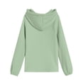 thumbnail image 6 of Povozer Girls And Toddler Long Sleeve Zip Up Hoodie Sweatshirt,Girls Fleece Pullover Hooded Sweatshirt Hoodie For Teen Girl Winter Button Jacket Coat with Pocket Size 5-6 Years,Light Green, 6 of 6