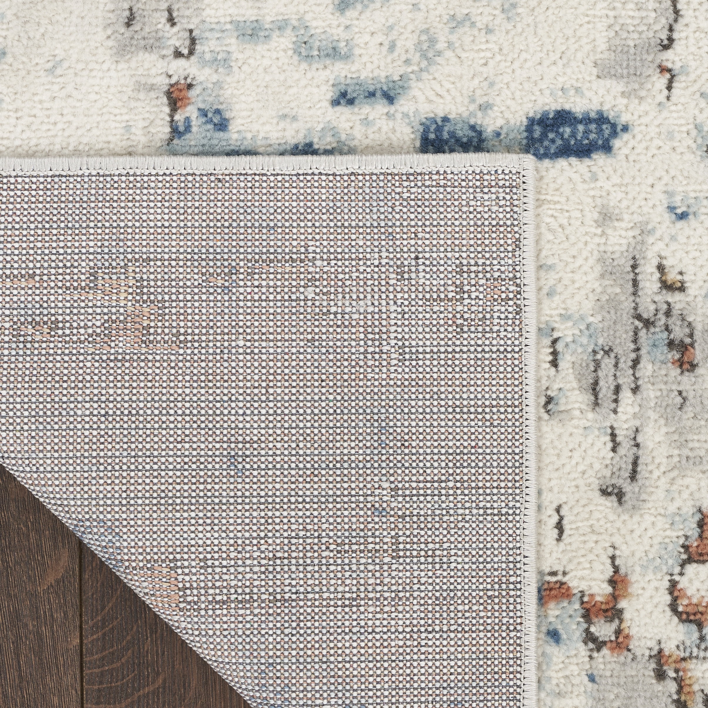 Nourison Concerto Abstract Beige Blue Rust 2'2" x 7'6" Area Rug, (2x8)