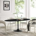 thumbnail image 3 of Modway Lippa Oval Artificial Marble 78" Dining Table in Black Black, 3 of 7