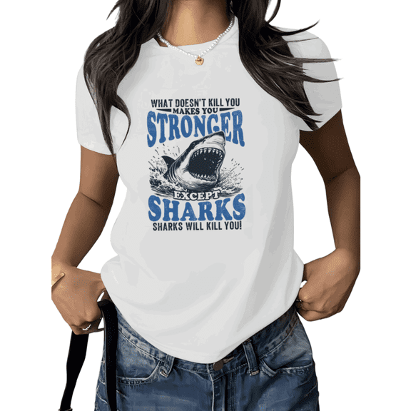 White Print Tshirt Graphic Tees Shirts Summer Ocean Graphic S 5XL Tops