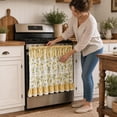 thumbnail image 3 of Farmhouse Stove Skirt Oven Curtain for Kitchen Decor, Cotton Blend Oven Skirt with Lace Ruffles and 9 Ribbon Ties, Rustic Country Stove Cover Skirts for Stoves Farmhouse Kitchen Decor, 3 of 4