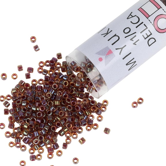 Miyuki Delica Seed Beads – Size 11/0, DB0061, Wine-Lined AB, 7.2 g, Approx. 1440 Pcs