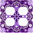 thumbnail image 3 of Metal Light Switch Plate Cover Purple White Snowflake Mandala Tile Pattern MDL087, 3 of 13