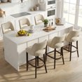 thumbnail image 5 of Vknow Furniture Modern Curved Back 6-Piece Counter Height Bar Stools, Upholstered Kitchen Bar Stools with Footrest for Kitchen Island and Dining Room,Beige, 5 of 8