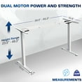 thumbnail image 4 of VIVO White Electric Standing Height Adjustable Desk Frame, Dual Motor Ergonomic, 4 of 8