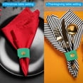 thumbnail image 6 of 12 Pcs Leather Napkin Rings Rustic Table Decor Thanksgiving Green, 6 of 6