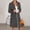 Gray, variant on Women Zipper Robe Long Sleeves House Coat Soft Bathrobe Sleepwear Winter Thick Warm Housecoat Loungewear Robes