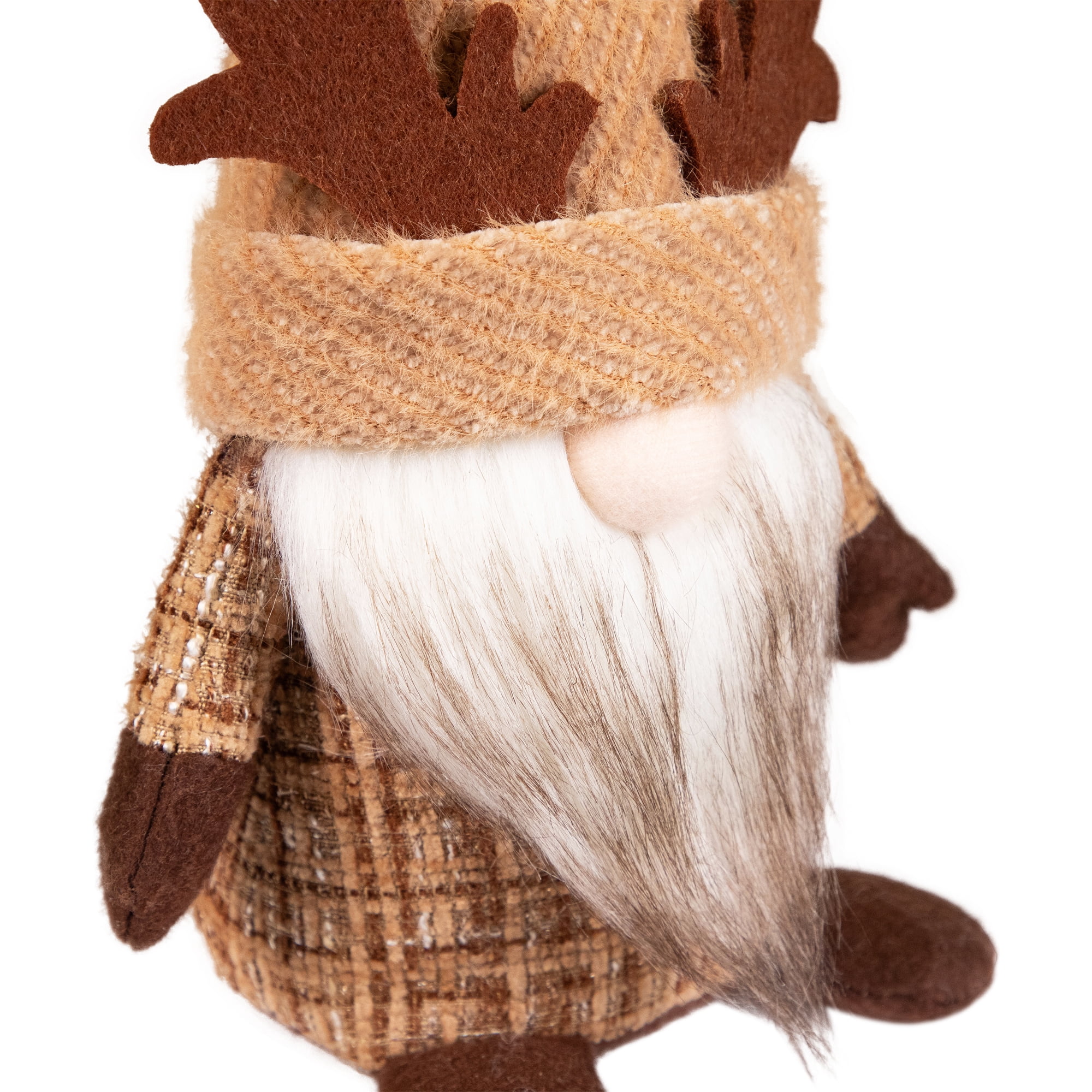 Northlight Plush Gnome with Moose Hat Fall Harvest Decoration  - 11.75"