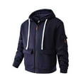 thumbnail image 4 of Rhuody Mens Winter Jacket Men'S Long Sleeve Hooded Jacket Winter Lined Zip Up Outerwear Stylish Solid Color Coat Warm Outfits Navy 2Xl, 4 of 9