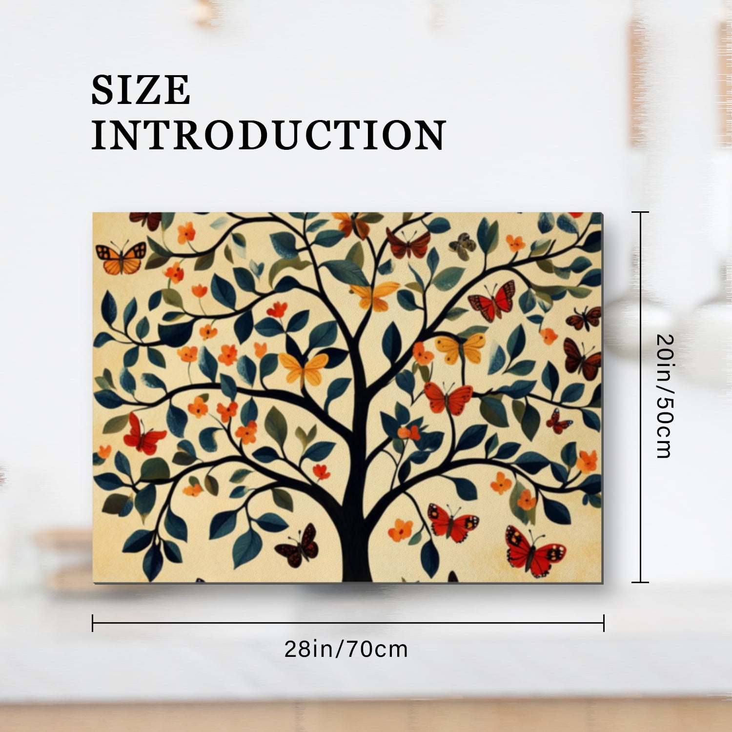 Electric Stove Top Covers, Tree and Butterfly Glass Cooktop Cover Protector, Non-Slip Heat Resistant Range Cooktop Cover Mat for Kitchen RV (28×20 Inch)