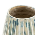 thumbnail image 4 of DecMode 17" Brushed Blue Bamboo Wood Vase with Cream Accents and White Stripes, 4 of 8
