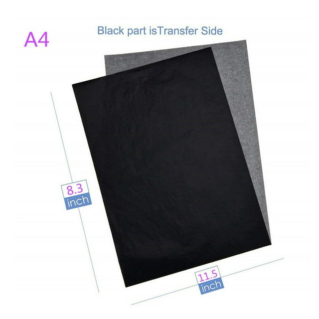 100 Pcs Papier Carbone A4 Noir Graphite Translucide Transfert Peinture Surfaces d'Art Réutilisables Papier à Copier