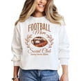 thumbnail image 2 of Football Mom Social Club Sweatshirt Faux Glitter Cheering from the Sidelines Football Pullover White Sweatshirt Large, 2 of 5