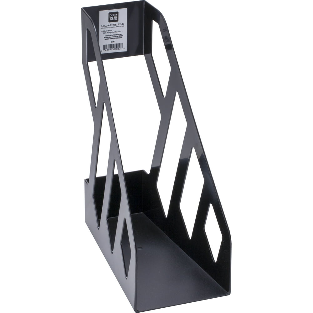 Pen + Gear Magazine File Holder, Plastic, Black