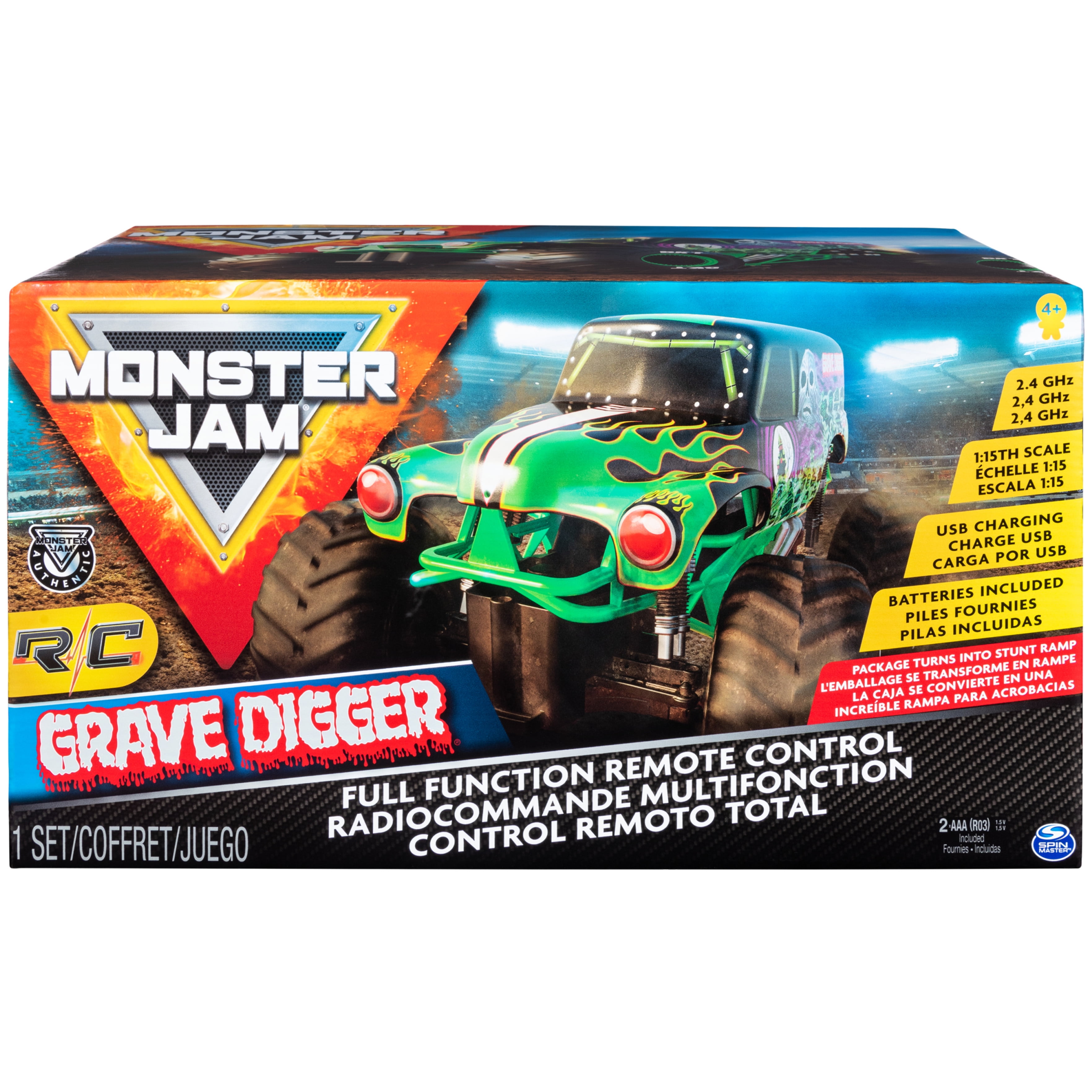 Monster Jam Official Grave Digger Remote Control Truck 1 15 Scale