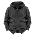 thumbnail image 2 of Babcutegg Men's Double Zipper Jacket Hoodies Loose Fit Long Sleeve with Pockets Fall Winter Casual Hooded Sweatshirts Gray Size S, 2 of 5