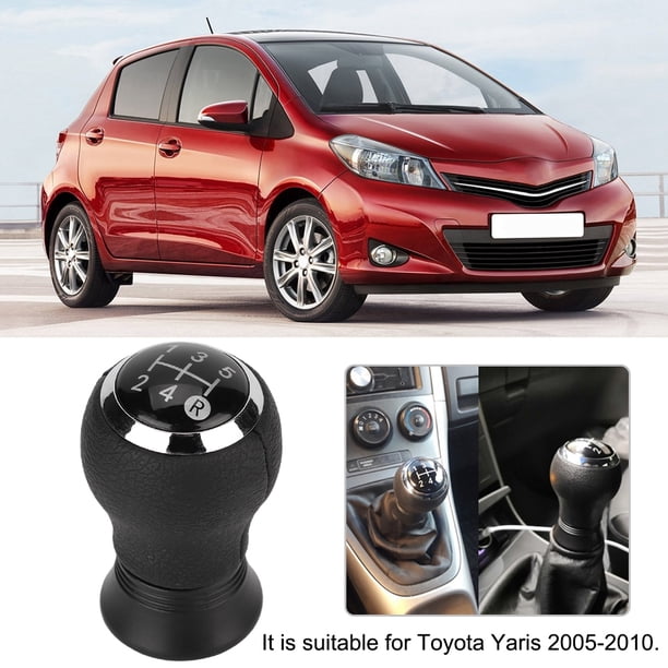 Perilla de Cambio de Marchas, Modificación del Automóvil Reemplazo de la Cabeza de la Palanca de la Perilla de la Palanca de Cambios de 5 Velocidades Ajuste para Toyota Yaris 2005-2010(Leather) Ecomeon no