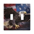 thumbnail image 2 of Dailycode Light Switch Plate Covers 3 Gang Wall Plate Plastics Outlet Covers for Kitchen Home Office Decor Eagle with American Flag, 2 of 8