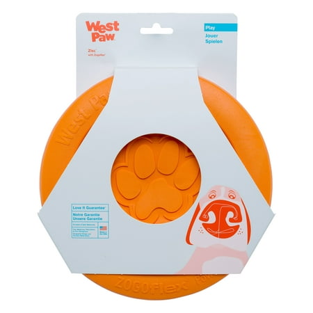 West Paw Zogoflex Zisc Large 8.5" Dog Toy Tangerine