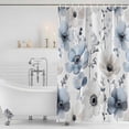 thumbnail image 4 of Blue Grey Spring Floral Waterproof Fabric Shower Curtain,Summer Flowers Botanical Waterproof Fabric Shower Curtain for Bathroom Curtains Bathtubs Hotel Shower Curtains with 12 Hooks Extra Long 72x84, 4 of 8