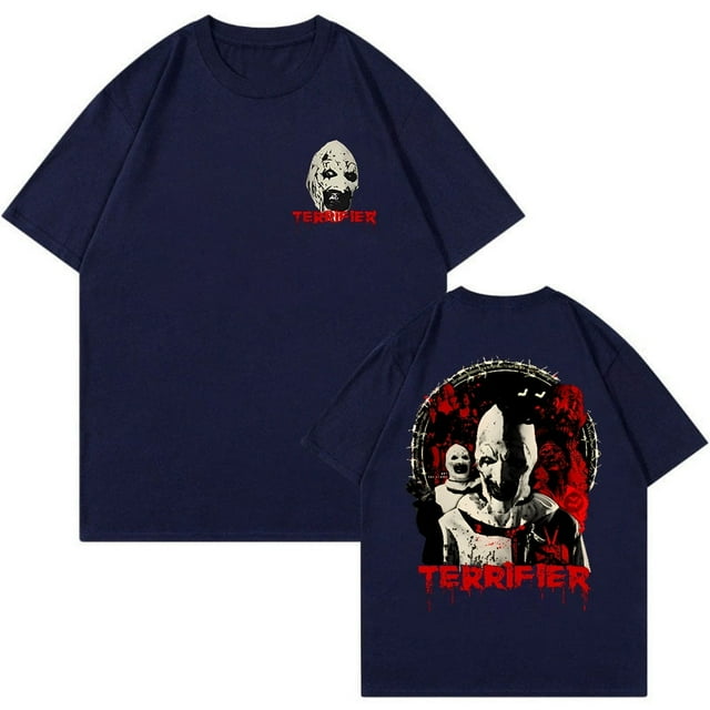 T-shirt de Marchandise d'Halloween du Film d'Horreur Terrifier, Col Rond, Manches Courtes, Tee Femmes Hommes, Vêtements Amusants