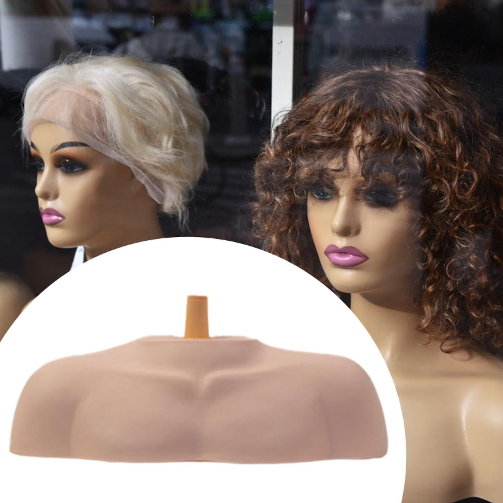 Dualoai Bust Shoulder Mannequin Head Stand Shoulder Model Support Holder for Barber Home Smooth Rod