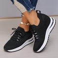 thumbnail image 2 of Rokment Womens Walking Non Slip Work Shoes with Hidden Wedges Breathable Mesh Lace up Platform Chunky High Heels Slip on Nurses Nursing Tennis Fashion Sneakers Black Size 6.5, 2 of 6