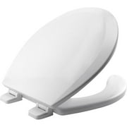 Round Open Front Molded Wood Toilet Seat with Top-Tite Hinge