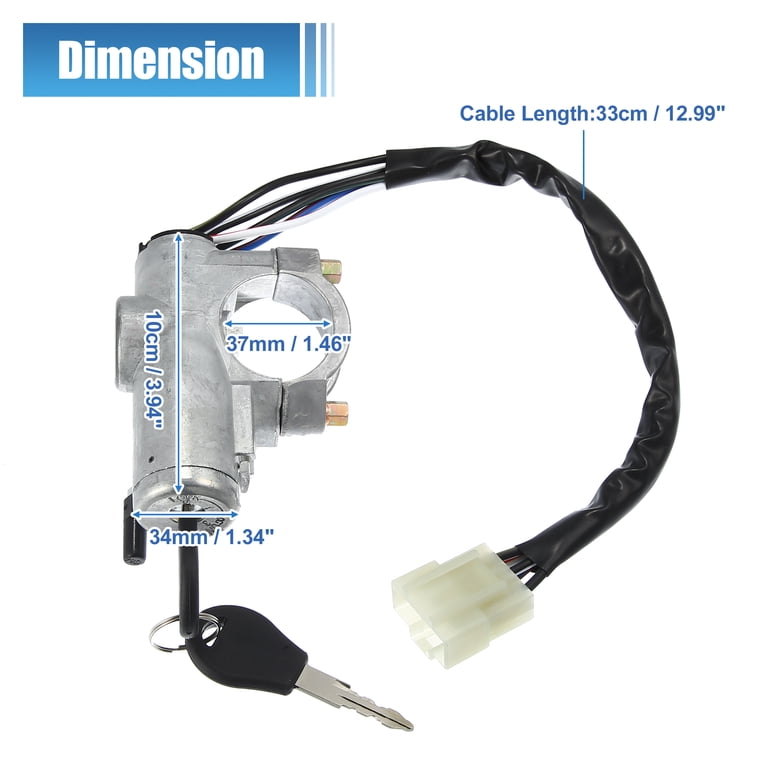 Unique Bargains Ignition Key Switch Steering Lock Cylinder W/ Key 48700-01g25 for Nissan D21 Pathfinder Pickup