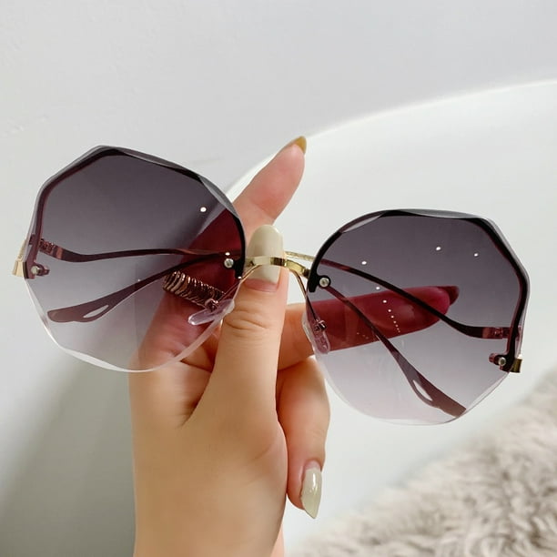 Lentes De Sol Sin Montura Para Mujer Degradados De Moda Vintage Aleacion Clasicos UV400 Bodega Aurrera en linea