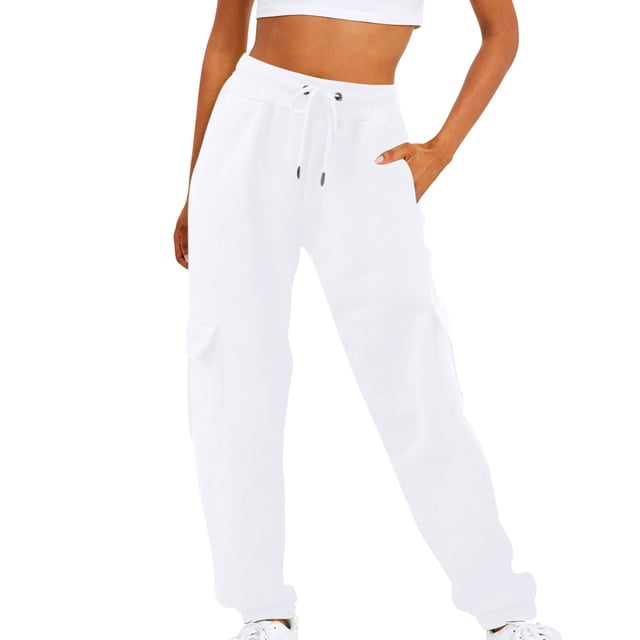 GigrtiJin Womens Cargo Pants Drawstring Solid Color Hiking Sweatpants Quick Dry Comfortable Loose Trousers