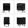 thumbnail image 4 of GUNAITO Nightstand with Charging Station Bedside Table with LED Light Wood Nightstand with Drawers End Table for Small Space Black 1pc, 4 of 11